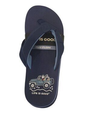 LIFE IS GOOD Men's Navy Flip Flops Size 9 Jeep Slides